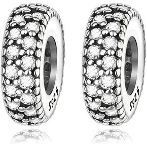 Artcharm 2pc مقطع الفاصل سحر الأساور للنساء 925 الجنيه الفضة الأزرق الأزرق الأبيض سدادة سدادة سدادة in Kuwait