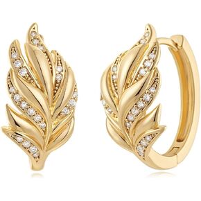 MYEARS Women Flower Earrings Gold Huggie Hoop Quartet Sleeper 14K Gold Filled Small Simple Handmade Hypoallergenic Everyday Jewelry in Kuwait