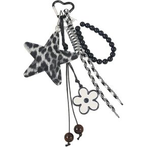 سلاسل مفاتيح حقيبة طباعة الفهد للنساء ، مجموعة سحر سلسلة Keychain من أجل حقيبة يد حقيبة يدك Y2K زخرفة معلقة in Kuwait