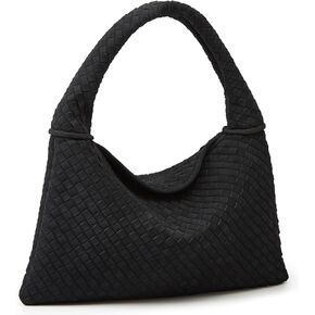 Slouchy Woven Suede Hobo Bags Women Trendy Suede Purse Crossbody Crescent Shoulder Satchel Work Bag Top Handle Tote Handbag in Kuwait