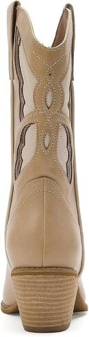 Women's Butterfly Western Booties Cowboy Boots Stacked Block Heel Boots Cowgirl Boots Pointed Toe Boots in Kuwait