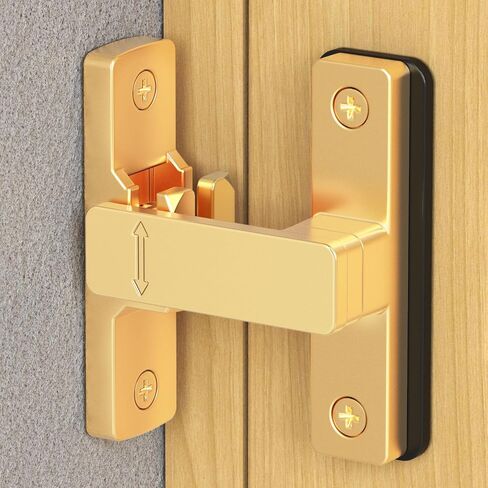 Barn Door Lock, 90/180 Degree Zinc Hardware Sliding Door Lock, Heavy Duty Flip Safety Door Latch for Screen, Cabinets, Bathrooms, Gardens, Barns, Pet Doors, Window Cabinets (Black-1Pack) in Kuwait