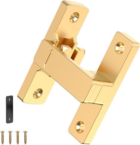 Barn Door Lock, 90/180 Degree Zinc Hardware Sliding Door Lock, Heavy Duty Flip Safety Door Latch for Screen, Cabinets, Bathrooms, Gardens, Barns, Pet Doors, Window Cabinets (Black-1Pack) in Kuwait