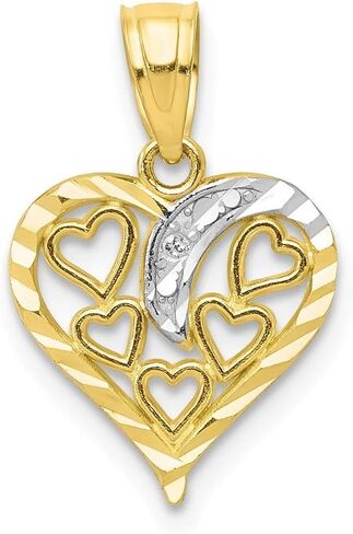 Roy Rose Jewelry 10K Gold & Rhodium Heart Charm in Saudi Arabia