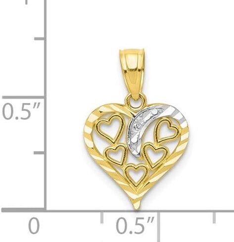 Roy Rose Jewelry 10K Gold & Rhodium Heart Charm in Saudi Arabia
