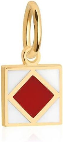 Letter Nautical Flag Mini Charm For Charm Bracelets and Necklaces-Gold Vermeil in Saudi Arabia