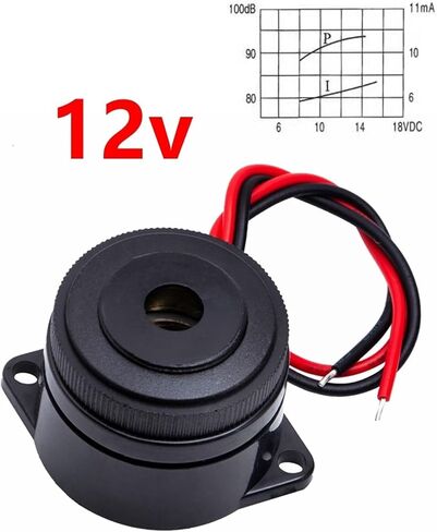 QSI-2910 90DB Buzzer 29.5x24.5mm DC 12V Piezoelectric Buzzer Sound Sound in Saudi Arabia