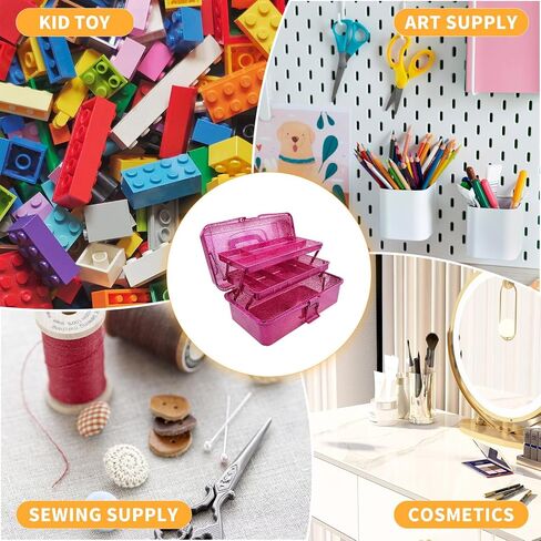 Plastic Family First Aid Box, Empty Emergency Medical Organizer, 3 Layers Portable Medicine Storage Container with Handle for Art Craft and Family, Office and Travel (Green-Clear) in Saudi Arabia
