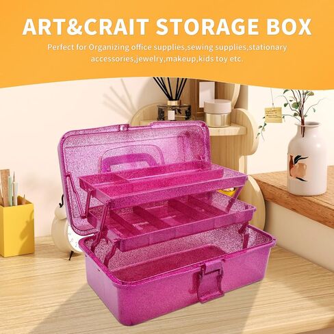 Plastic Family First Aid Box, Empty Emergency Medical Organizer, 3 Layers Portable Medicine Storage Container with Handle for Art Craft and Family, Office and Travel (Green-Clear) in Saudi Arabia