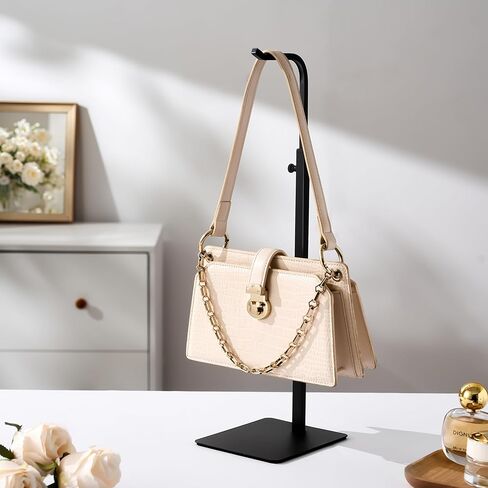 pickpiff 3 Pack Purse Holder Handbag Display Stand: Black Hanger Rack for Bags, Purses, and Wreath, Adjustable Hook Stand for Tabletop, Closet, and Retail Use for Vendors in Kuwait