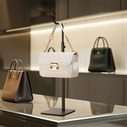 pickpiff 3 Pack Purse Holder Handbag Display Stand: Black Hanger Rack for Bags, Purses, and Wreath, Adjustable Hook Stand for Tabletop, Closet, and Retail Use for Vendors in Kuwait