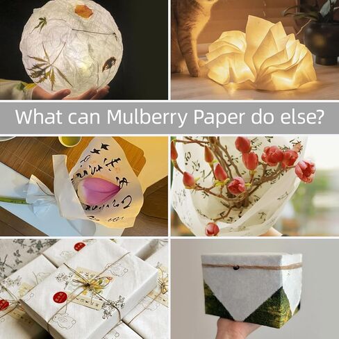 VEOOK 100 ورقة مقاس حرف 8.5 بوصة × 11 بوصة ورق التوت، ورق الأرز من الألياف الطبيعية، ورق مناديل مزخرفة Decoupage لكتابة اللوحات اليدوية، تغليف هدايا الخط (MP-04) in Kuwait