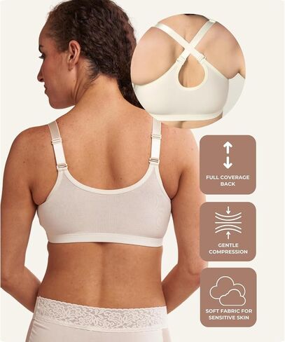 AnaOno Post-Surgical Pocketed Recovery Mastectomy Bra - Soft Compression Bra with Breast Pad Inserts in Kuwait