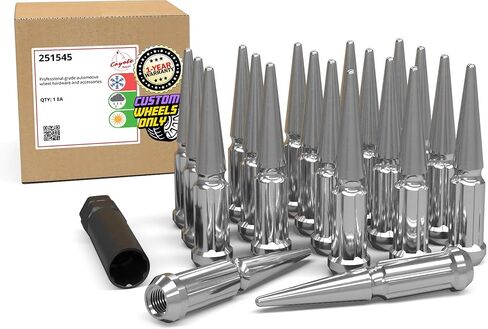 إكسسوارات العجلات أجزاء 20 PCS M12x1.5 12x1.5 Thread Spike Spline 4.40 "LUG LUG NUTS Chrome 7/8" و 13/16 " in Saudi Arabia