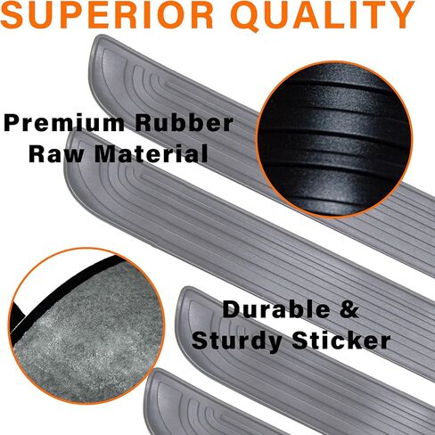 4PCS Car Door Sill Protector, Universal Threshold Protection for Car, Automotive Rubber Scratch Resistant Entry Sill Guards, Doors Edge Step Dust Shield Cover for Car/SUV in Saudi Arabia