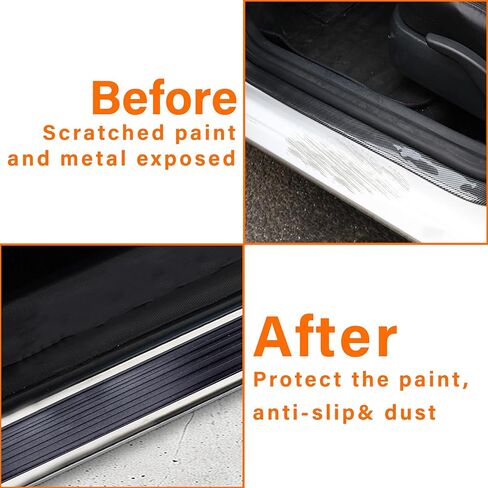 4PCS Car Door Sill Protector, Universal Threshold Protection for Car, Automotive Rubber Scratch Resistant Entry Sill Guards, Doors Edge Step Dust Shield Cover for Car/SUV in Saudi Arabia
