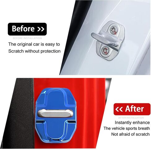 Door Lock Covers Protection Trim for Jeep Wrangler JK JKU 2007-2018, for Jeep Grand Cherokee, for Dodge Chrysler 6Pcs(Blue) in Saudi Arabia