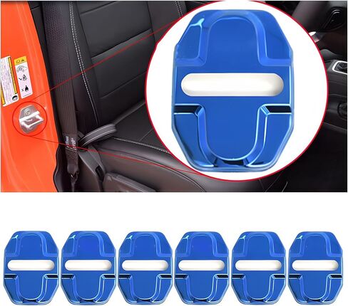 Door Lock Covers Protection Trim for Jeep Wrangler JK JKU 2007-2018, for Jeep Grand Cherokee, for Dodge Chrysler 6Pcs(Blue) in Saudi Arabia