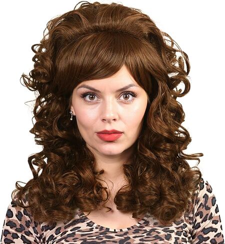 Blonde Long Curly Wig with Bangs, Vintage Costume Wig for Women in Kuwait