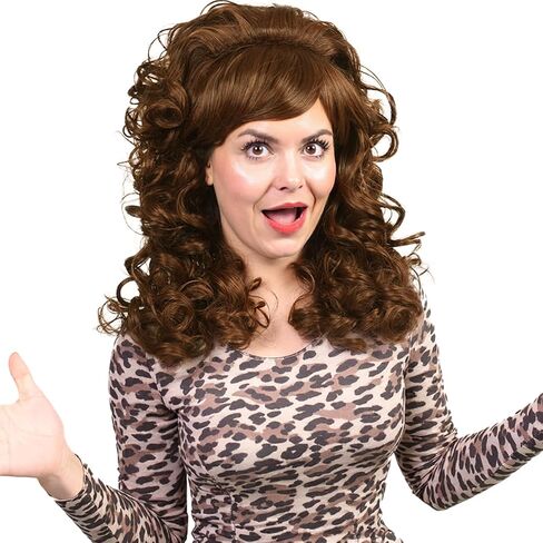 Blonde Long Curly Wig with Bangs, Vintage Costume Wig for Women in Kuwait