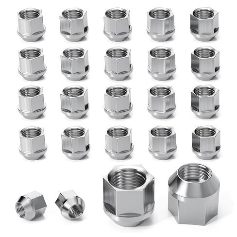 20 PCS M12x1.5 Wheel Lug Nuts, Open End Cone Seat Bulge Acorn Lug Nut One-Piece lugnuts 0.83" (21mm) Long 3/4" (19mm) Hex, Chrome in Kuwait