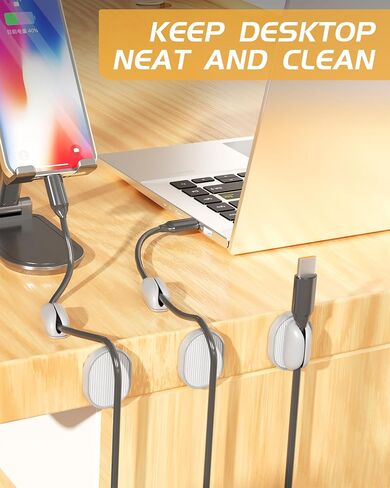 Cord Holder Organizer, Magnetic Wire Holder Keeper Organizer, Cord Holder for Nightstand,Cable Smooth Adjustable Easy Secure Cable Management, Under Desk Cord Hider for Home,Office,Car,Desk,Nightstand in Saudi Arabia