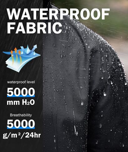 ZITY Men's Rain Jacket Waterproof with Hood Lightweight Raincoat for Golf Hiking Camping Cycling in Kuwait