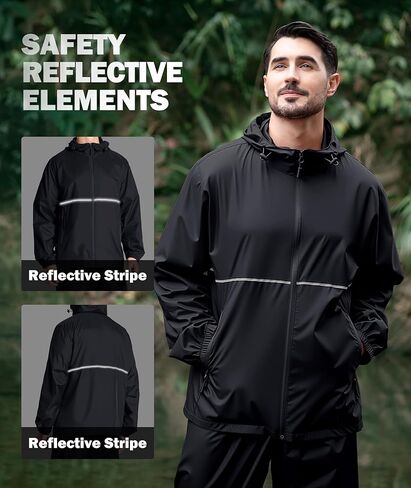 ZITY Men's Rain Jacket Waterproof with Hood Lightweight Raincoat for Golf Hiking Camping Cycling in Kuwait