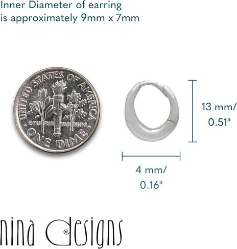 أقراط الفضة الاسترليني - أقراط معاد تدويرها من الفضة الإسترليني ، 925 أقراط الفضة الاسترليني للنساء ، أقراط طوق للنساء in Kuwait