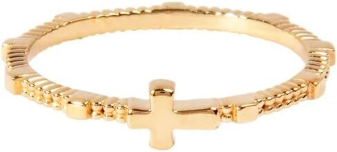 Silver Smile 18K Gold Vermeil Cross Ring-حلقة بيان مستوحاة in Kuwait