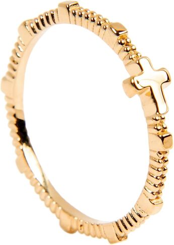 Silver Smile 18K Gold Vermeil Cross Ring-حلقة بيان مستوحاة in Kuwait