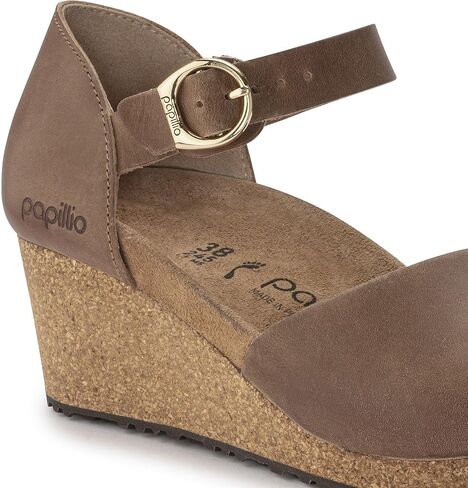 Birkenstock Papillio Mary Wedge Sandal - Leather Cognac Leather 1 EU 36 (US Women's 5-5.5) ضيق in Kuwait
