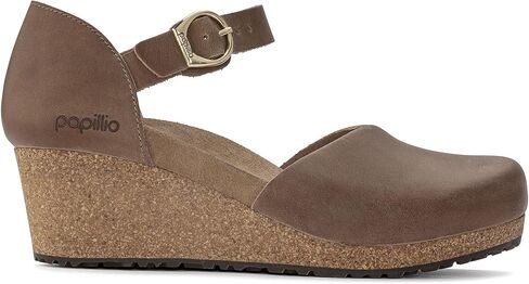 Birkenstock Papillio Mary Wedge Sandal - Leather Cognac Leather 1 EU 36 (US Women's 5-5.5) ضيق in Kuwait