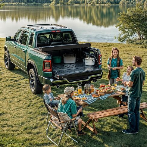 yitamotor رباعية أضعاف الشاحنة الصلبة تغطية Tonneau يناسب Ford F-150 F150 2015-2025 مع سرير 5.5 قدم ، وغطاء سرير الألمنيوم الشاقية in Saudi Arabia