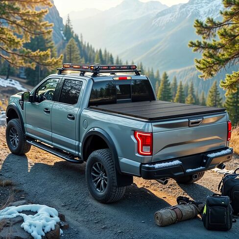 yitamotor رباعية أضعاف الشاحنة الصلبة تغطية Tonneau يناسب Ford F-150 F150 2015-2025 مع سرير 5.5 قدم ، وغطاء سرير الألمنيوم الشاقية in Saudi Arabia