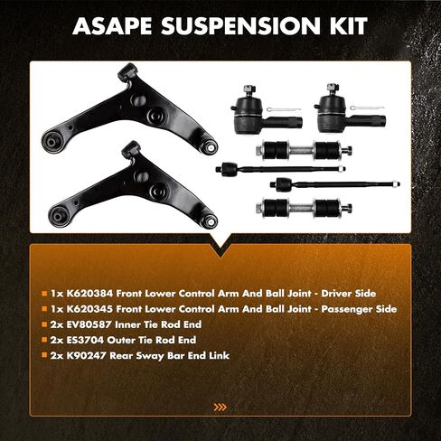 ذراع التحكم الأمامي وملفات التعادل في الذراع المتصلة بالكرة في الفترة 2002-2006 لـ Mitsubishi Lancer - 8pcs مجموعة in Saudi Arabia