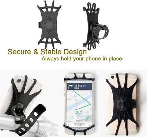[2 Pack] Universal Bike Phone Mounts Compatible with iPhone16 Pro max/15/14/13,4.7-6.8 Inches Phones.360° Rotatable Phone Holder Use for Motorcycle,Baby Stroller, Shopping cart,Treadmill etc. in Saudi Arabia