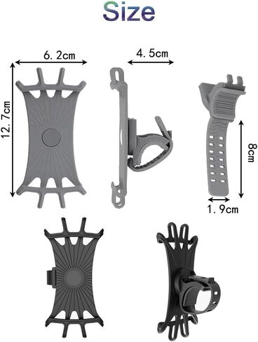 [2 Pack] Universal Bike Phone Mounts Compatible with iPhone16 Pro max/15/14/13,4.7-6.8 Inches Phones.360° Rotatable Phone Holder Use for Motorcycle,Baby Stroller, Shopping cart,Treadmill etc. in Saudi Arabia