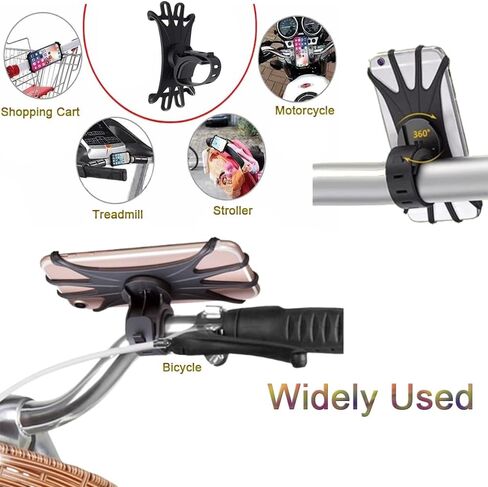 [2 Pack] Universal Bike Phone Mounts Compatible with iPhone16 Pro max/15/14/13,4.7-6.8 Inches Phones.360° Rotatable Phone Holder Use for Motorcycle,Baby Stroller, Shopping cart,Treadmill etc. in Saudi Arabia