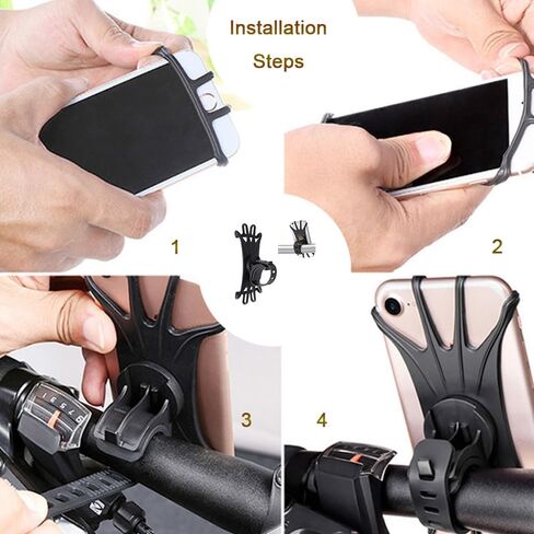[2 Pack] Universal Bike Phone Mounts Compatible with iPhone16 Pro max/15/14/13,4.7-6.8 Inches Phones.360° Rotatable Phone Holder Use for Motorcycle,Baby Stroller, Shopping cart,Treadmill etc. in Saudi Arabia