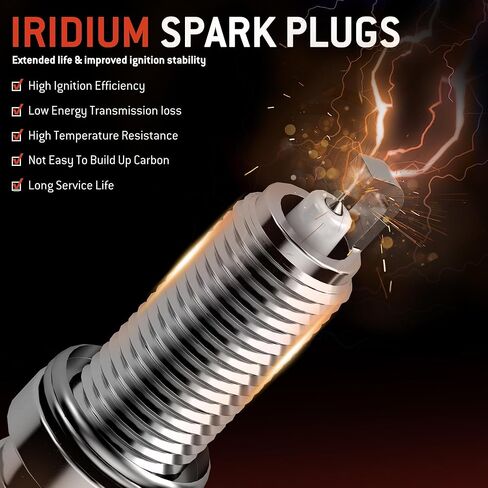 مجموعة Hyr من 4 حزمة ملف الإشعال وشرع Iridium مناسبة لـ Honda CRV Civic Accord Element Acura CSX RSX 2002-2011 ، 2.0L 2.4L L4 يستبدل UF311 UF583 in Kuwait