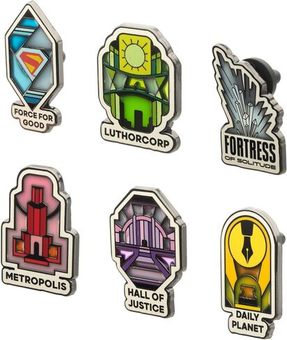 Superman Movie Stained Glass Pin Set (6pcs) in Saudi Arabia
