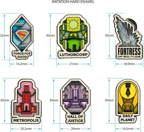 Superman Movie Stained Glass Pin Set (6pcs) in Saudi Arabia