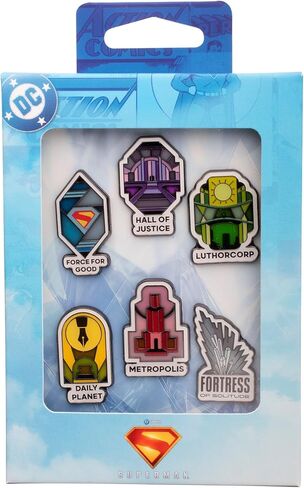 Superman Movie Stained Glass Pin Set (6pcs) in Saudi Arabia