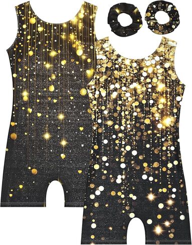 MOLLDAN Gymnastics Leotard for Girls Dance Biketard Unitards 2 Pack Tumbling Outfits for Kids in Kuwait