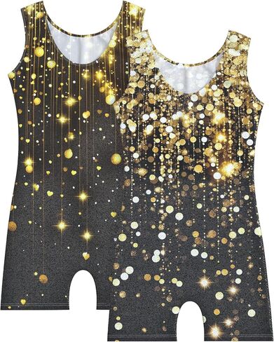 MOLLDAN Gymnastics Leotard for Girls Dance Biketard Unitards 2 Pack Tumbling Outfits for Kids in Kuwait