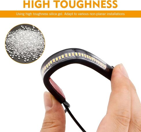 2PCS دراجة نارية LED LED ضوء الإشارة ، الإشارات المنعطف LED Switchback ، الإشارات الأمامية للدراجة النارية ، شريط Switchback Dual-Color Switchback مرنة ، Universal للدراجات النارية in Saudi Arabia