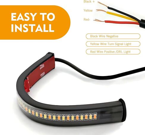 2PCS دراجة نارية LED LED ضوء الإشارة ، الإشارات المنعطف LED Switchback ، الإشارات الأمامية للدراجة النارية ، شريط Switchback Dual-Color Switchback مرنة ، Universal للدراجات النارية in Saudi Arabia