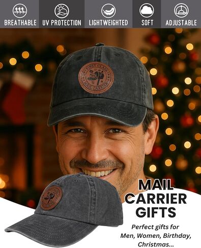 CAP CAP CAPLER MAIL INNOBETA للسيدة Mailman Mail - قبعة القطن القابلة للتعديل القابلة للتعديل - التقدير شكرًا لك هدية للعامل البريدي - رمادي داكن in Saudi Arabia