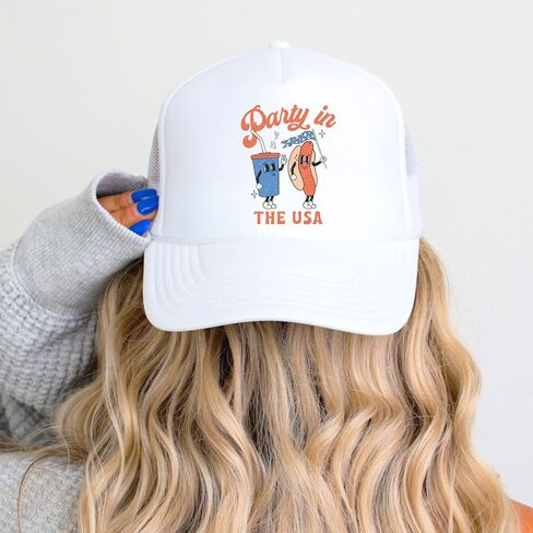 Party in The USA 4th of July Hot Dog Hat Classic 5 Panel Mesh Snap Back in Saudi Arabia